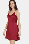 Zivame Paradise Garden Woven Above Knee Length Nightdress - Beet Red — thumbnail 2